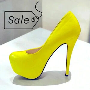 ♦️SALE♦️NWOT, JI MEI XIE YE, Vibrant Yellow Pôle Dance Shoes, 38 👠